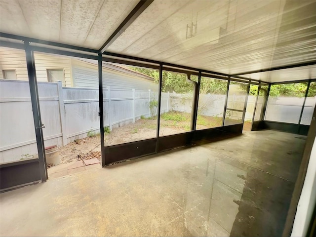 view of unfurnished sunroom