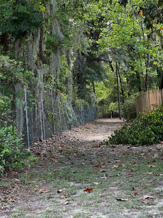 view of wooded area