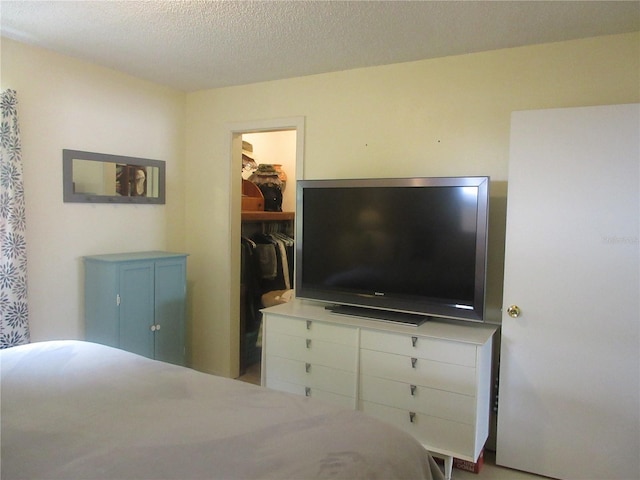 5949 SE 164th Ct, Ocklawaha, FL 32179 - bedroom with a walk in closet, a closet, and a textured ceiling