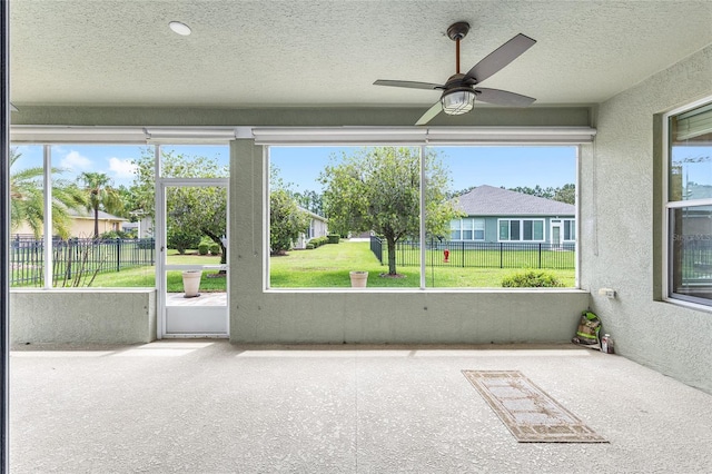 6651 SW 93rd Ct, Ocala, FL 34481 - unfurnished sunroom featuring ceiling fan