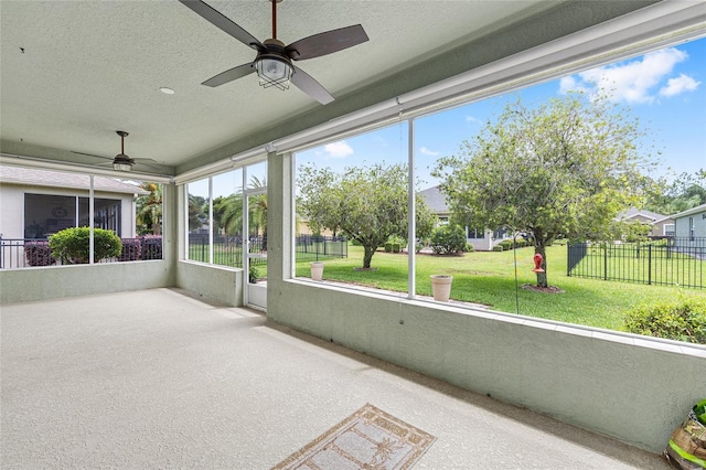 6651 SW 93rd Ct, Ocala, FL 34481 - unfurnished sunroom featuring ceiling fan