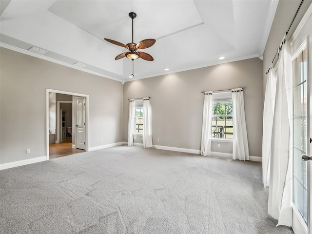 2540 NE 120th St, Anthony, FL 32617 - spare room with healthy amount of natural light, ceiling fan, recessed lighting, carpet floors, and crown molding