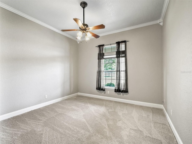 2540 NE 120th St, Anthony, FL 32617 - carpeted empty room with crown molding, ceiling fan, and baseboards