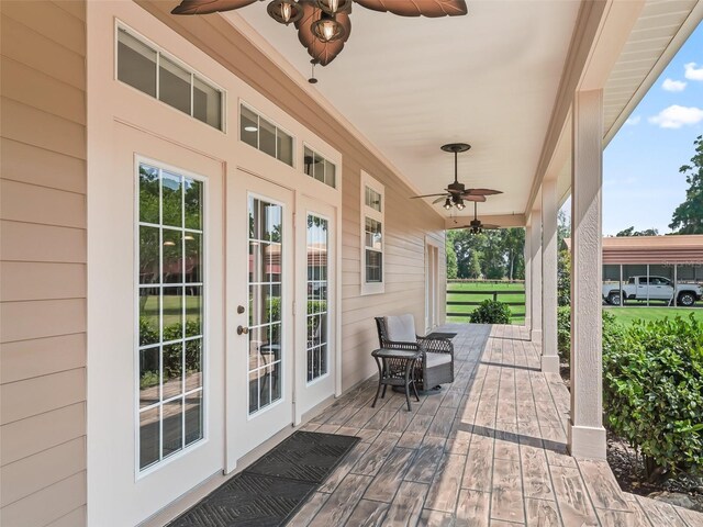 2540 NE 120th St, Anthony, FL 32617 - view of patio with a ceiling fan and covered porch