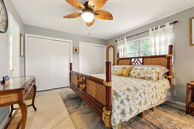 3020 E Scofield St, Inverness, FL 34453 - bedroom with multiple closets and ceiling fan