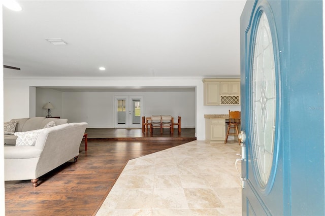 4010 SW 7th Avenue Rd, Ocala, FL 34471 - entryway with french doors, recessed lighting, and ornamental molding