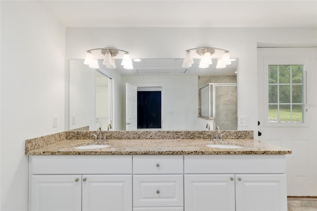 4010 SW 7th Avenue Rd, Ocala, FL 34471 - full bathroom with double vanity and a stall shower