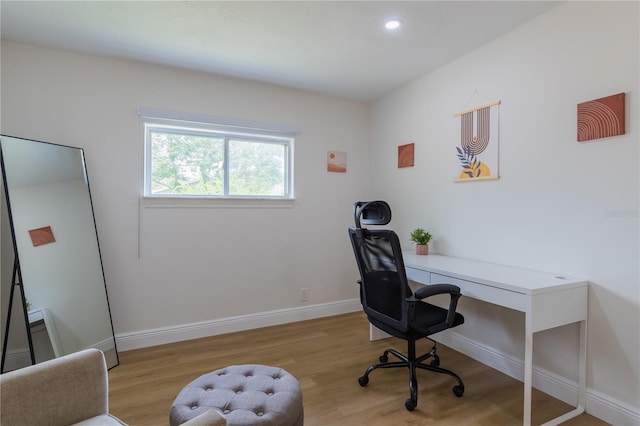 8622 Baylor Cir, Orlando, FL 32817 - office featuring wood finished floors, baseboards, and recessed lighting