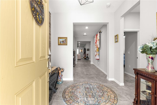 7641 SW 63rd Lane Rd, Ocala, FL 34474 - foyer entrance with baseboards, recessed lighting, and tile patterned floors