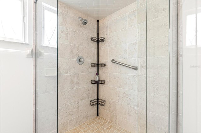 bathroom featuring a shower stall