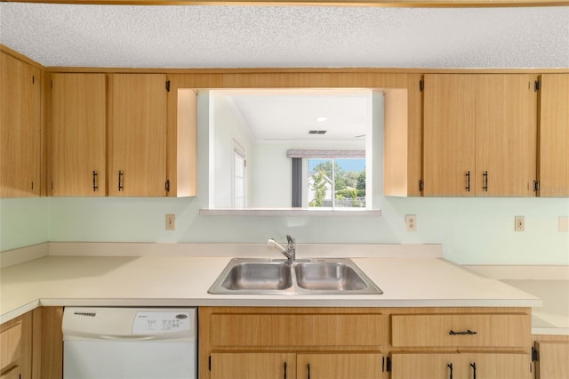 8375 SW 109th Lane Rd, Ocala, FL 34481 - kitchen with white dishwasher, a sink, and light countertops