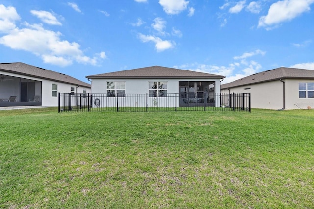 9459 SW 52nd Loop, Ocala, FL 34481 - rear view of property with a sunroom and stucco siding