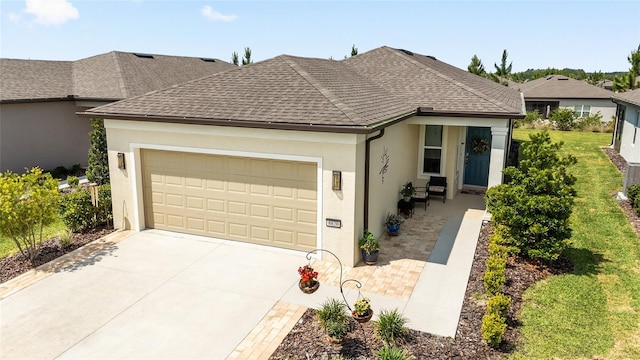 8820 SW 58th Street Rd, Ocala, FL 34481 - single story home featuring stucco siding, driveway, a garage, and roof with shingles