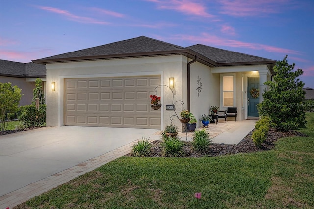 8820 SW 58th Street Rd, Ocala, FL 34481 - view of front of home with concrete driveway, stucco siding, a garage, and a front yard
