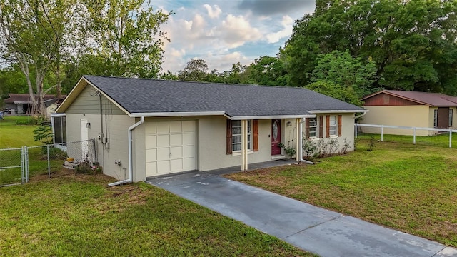 2140 NE 40th St, Ocala, FL 34479 - ranch-style home with concrete driveway, an attached garage, a shingled roof, and stucco siding