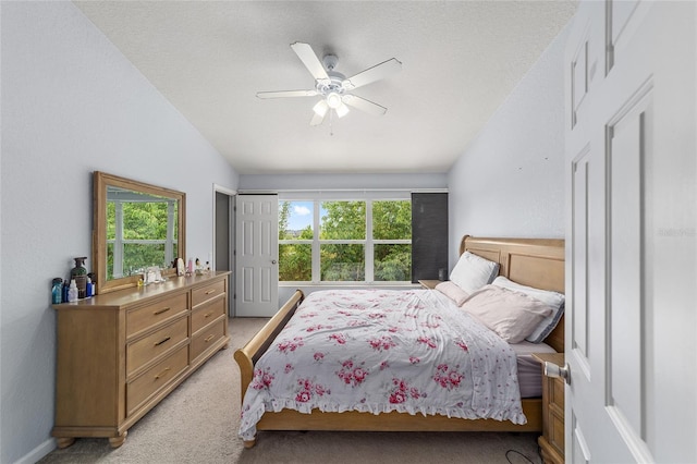 4927 SW 45th Cir, Ocala, FL 34474 - bedroom with lofted ceiling, light carpet, and ceiling fan