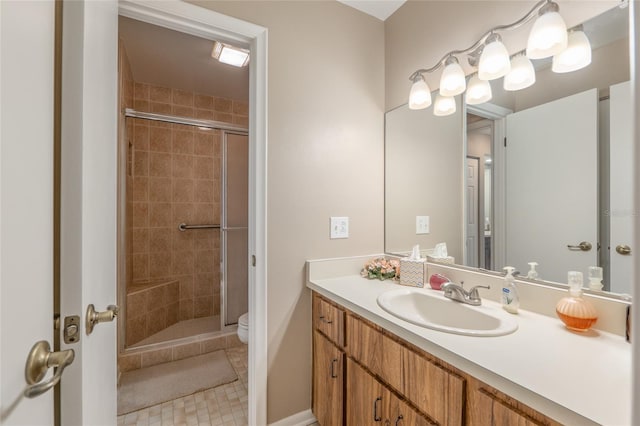 3815 NE 17th Street Cir, Ocala, FL 34470 - bathroom with a stall shower, toilet, and vanity