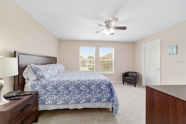 5653 SW 50th Ter, Ocala, FL 34474 - bedroom with light colored carpet, baseboards, and ceiling fan