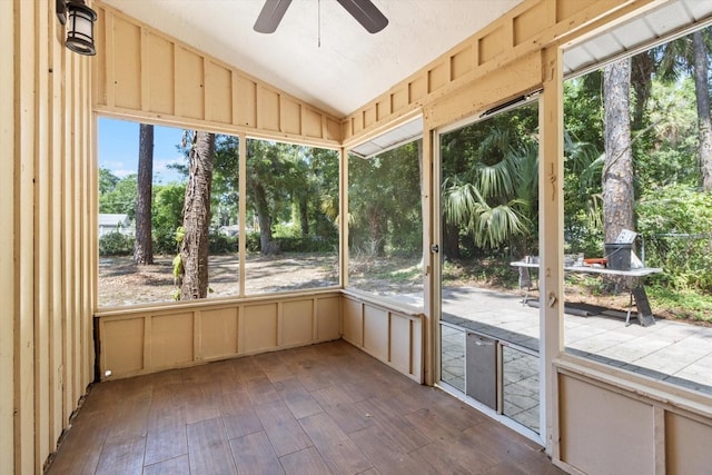 3728 S Eastpark Way, Homosassa, FL 34446 - unfurnished sunroom with ceiling fan, lofted ceiling, and healthy amount of natural light