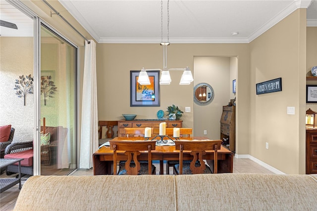 9642 SW 95th Loop, Ocala, FL 34481 - dining room featuring crown molding and tile patterned floors
