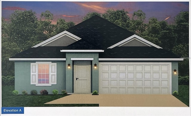 15106 SE 94th Ter, Summerfield, FL 34491 - view of front of property with an attached garage, concrete driveway, and a shingled roof