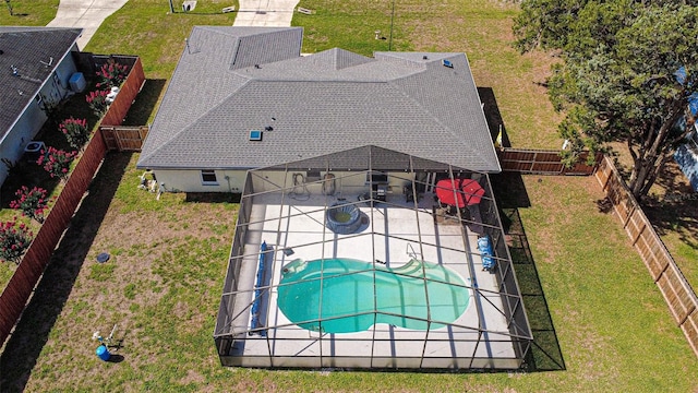 view of subject property featuring a pool area