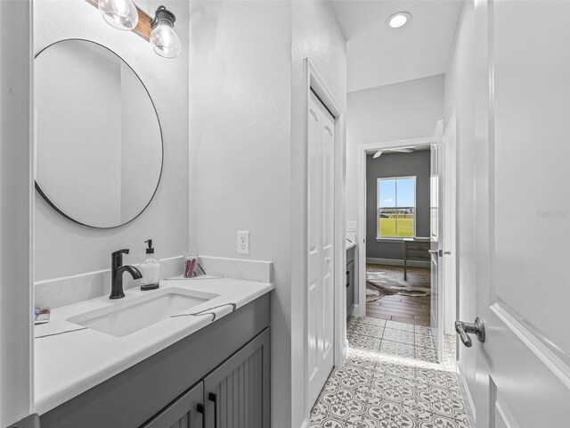 5330 NE 111th Lane Rd, Anthony, FL 32617 - bathroom featuring tile patterned floors, vanity, and recessed lighting