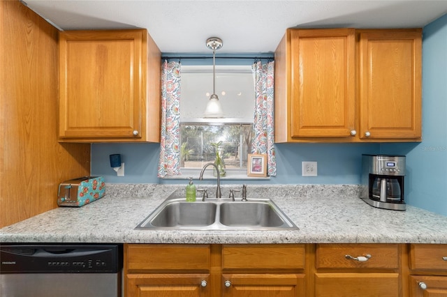 6060 SE 119th Pl, Belleview, FL 34420 - kitchen with stainless steel dishwasher, a sink, and light countertops