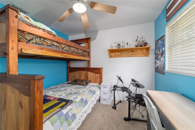 6060 SE 119th Pl, Belleview, FL 34420 - bedroom featuring carpet flooring and ceiling fan