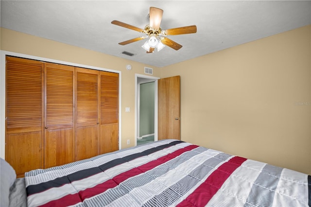 2521 NW 45th Pl, Ocala, FL 34475 - bedroom with a closet and ceiling fan