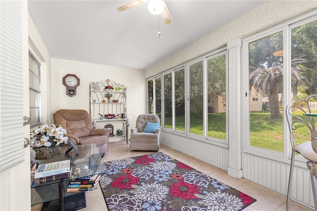 8710 SW 91st St Unit E, Ocala, FL 34481 - sunroom featuring ceiling fan