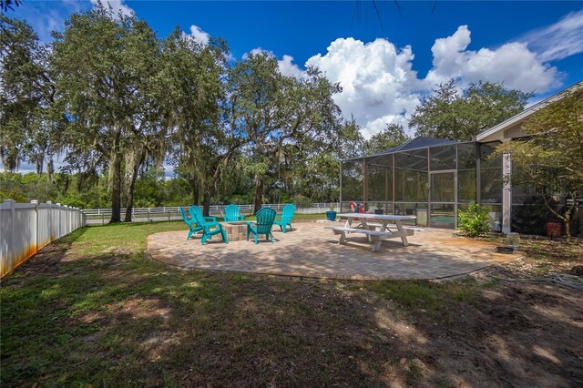 9709 E Baymeadows Dr, Inverness, FL 34450 - view of yard with a patio and an outdoor fire pit