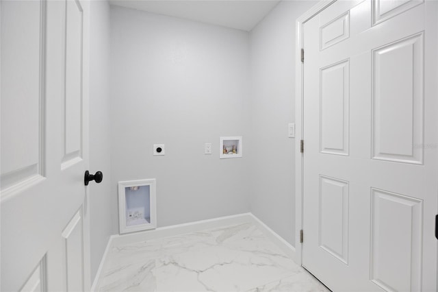 3079 SW 168th Loop, Ocala, FL 34473 - washroom featuring electric dryer hookup, hookup for a washing machine, and light marble finish flooring