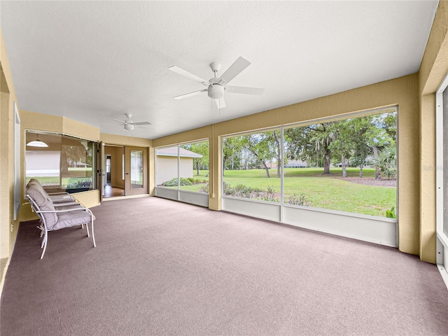 28 Golf View Dr, Ocala, FL 34472 - unfurnished sunroom with a ceiling fan and healthy amount of natural light