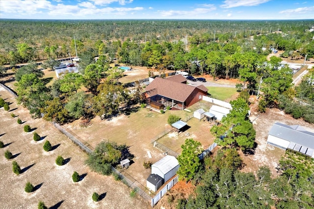 drone / aerial view of a forest