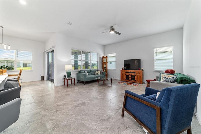 6046 SW 86th Cir, Ocala, FL 34481 - living area with ceiling fan and baseboards
