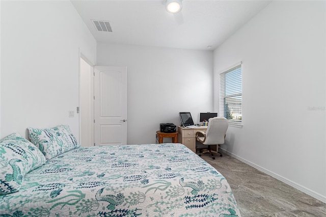 6046 SW 86th Cir, Ocala, FL 34481 - bedroom with baseboards, a desk, and ceiling fan
