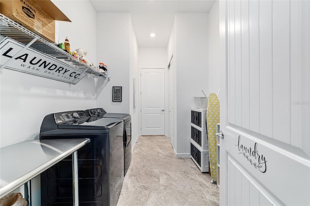 6046 SW 86th Cir, Ocala, FL 34481 - laundry area with separate washer and dryer and recessed lighting