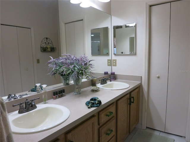 1799 W Shanelle Path, Lecanto, FL 34461 - full bathroom with double vanity and tile patterned floors