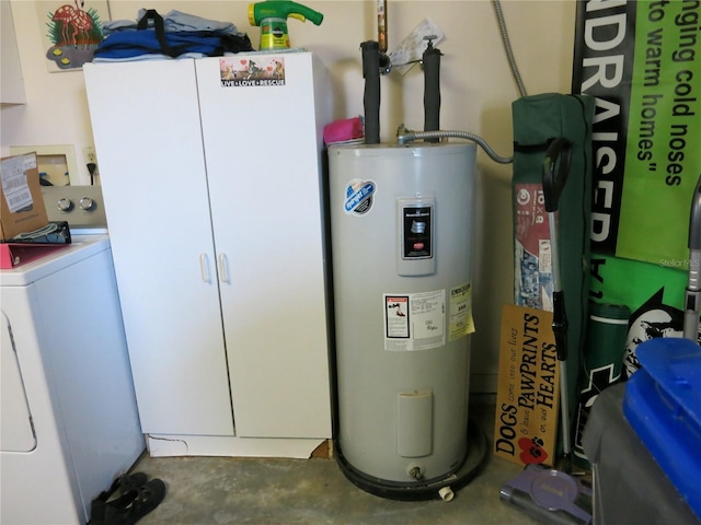 1799 W Shanelle Path, Lecanto, FL 34461 - utility room featuring water heater and washer / clothes dryer