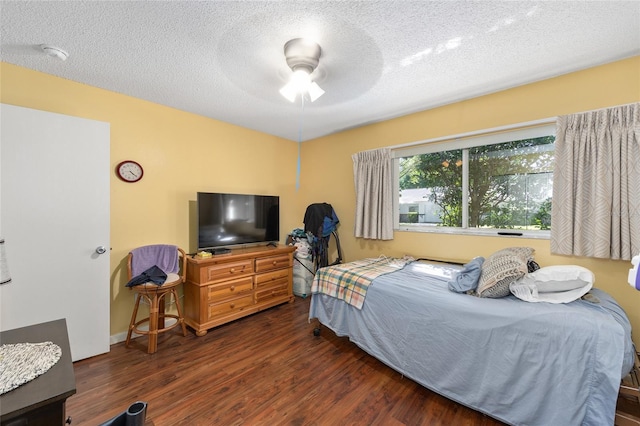 9661 SW 95th Ct Unit B, Ocala, FL 34481 - bedroom with wood finished floors, a textured ceiling, and ceiling fan