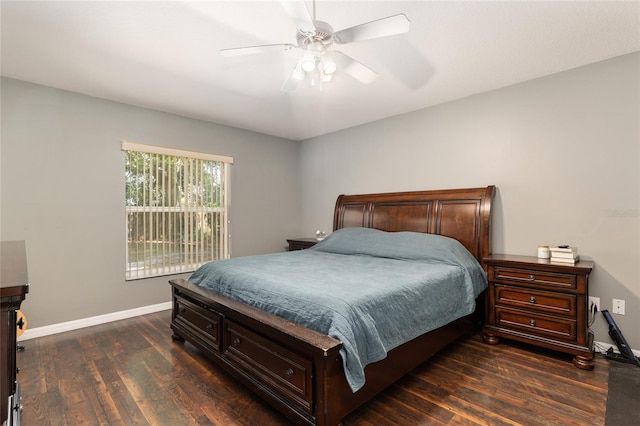 8053 SW 62nd Ave, Ocala, FL 34476 - bedroom featuring dark wood-type flooring, baseboards, and ceiling fan