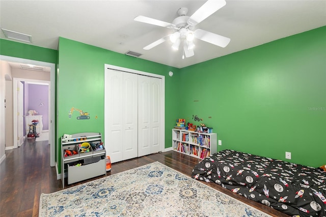 8053 SW 62nd Ave, Ocala, FL 34476 - bedroom with a closet, wood finished floors, and baseboards
