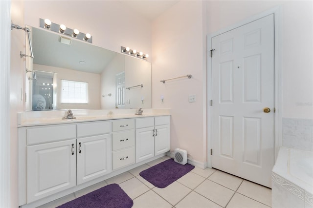 5920 SW 88th Pl, Ocala, FL 34476 - full bath with tile patterned flooring, double vanity, and a garden tub
