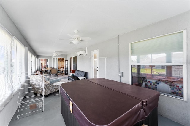 5920 SW 88th Pl, Ocala, FL 34476 - sunroom / solarium featuring ceiling fan and an AC wall unit