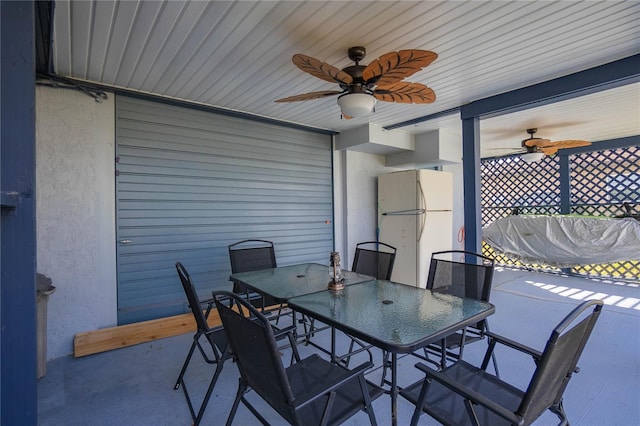 6620 S Merleing Loop, Floral City, FL 34436 - view of patio with a ceiling fan and outdoor dining space