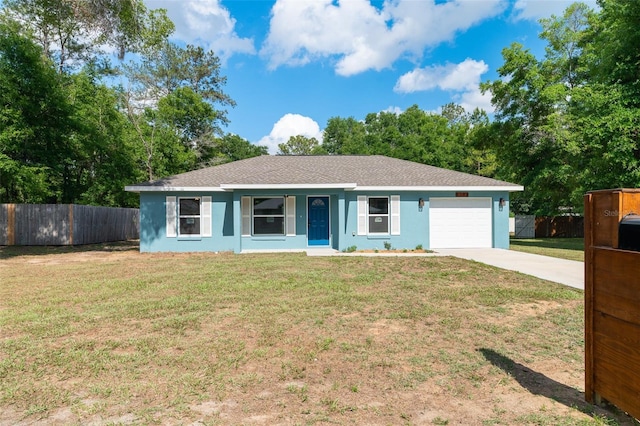 5193 NW 61st Ave, Ocala, FL 34482 - ranch-style home featuring an attached garage, driveway, stucco siding, and a shingled roof