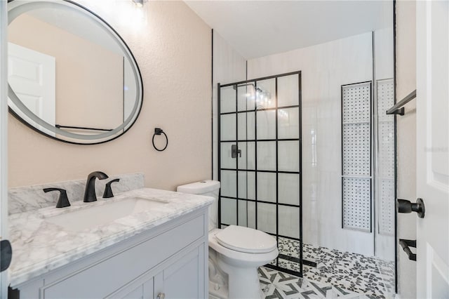 5193 NW 61st Ave, Ocala, FL 34482 - bathroom featuring walk in shower, toilet, and vanity