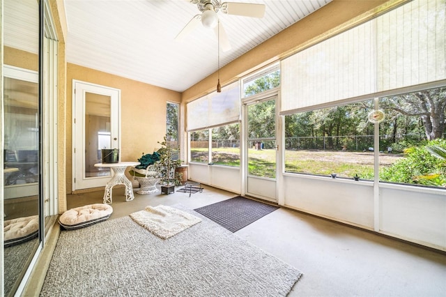 2948 W Henley Ln, Dunnellon, FL 34433 - sunroom with ceiling fan and vaulted ceiling