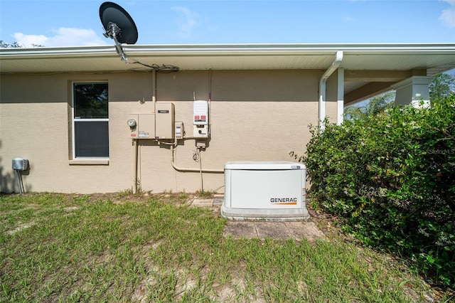2948 W Henley Ln, Dunnellon, FL 34433 - exterior view of a power unit, stucco siding, and related energy utilities